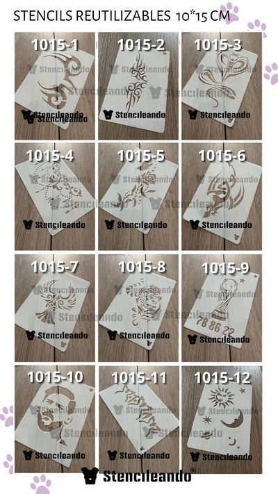 Stencils reutilizables 10x15 cm
