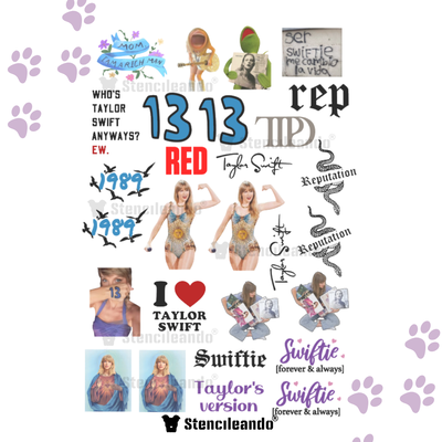 Tatuajes temporales A4 Taylor Swift