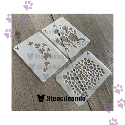 Set stencil reutilizables texturas 10x7cm