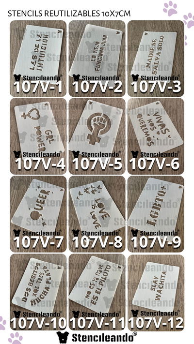 Stencils reutilizables 10x7cm V