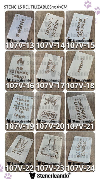Stencils reutilizables 10x7cm V