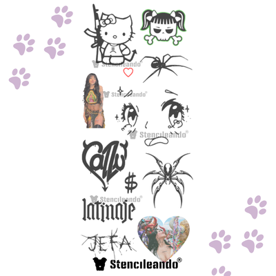 Tatuajes temporales CAZZU 20x9cm