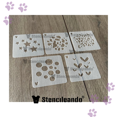 Set stencils reutilizables texturas