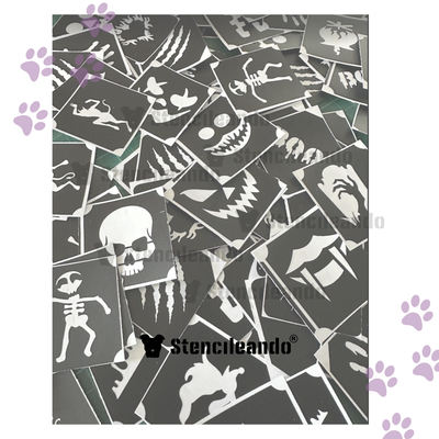 20 stencils adhesivos surtidos halloween 5x5cm