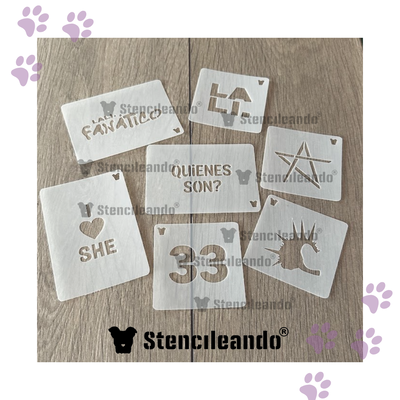 Set stencils reutilizables Lali