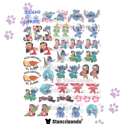 Tatuajes temporales A4 Lilo y Stich