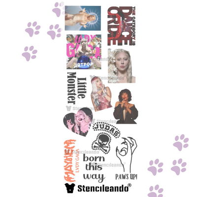 Tatuajes temporales Lady Gaga 20x9cm