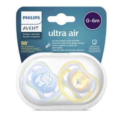 AVENT SCF085/01 CHUPETE ULTRA AIR ANIMALES X2 (0-6M) NENE