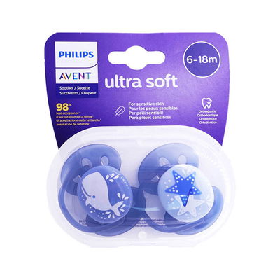 AVENT Chupete Ultra Soft Nene 6-18 Meses x2 SCF 223/03