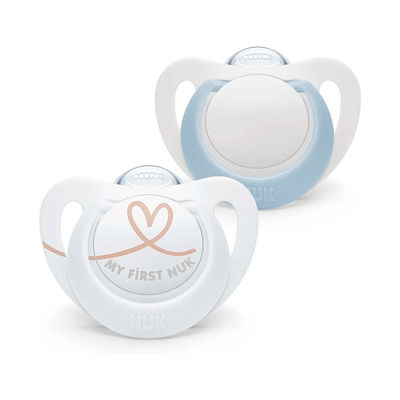 NUK - CHUPETE STAR 0-2M ESTUCHE ESTERILIZADOR X2 CELESTE IDEAL PREMATUROS