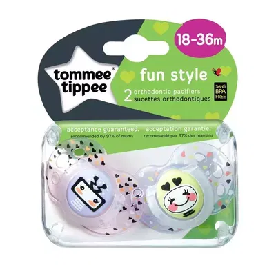 TOMMEE TIPPEE – Chupetes 18-36 mes TT FUN STYLE 2 PK NUEVO DISEÑO – TT 6950