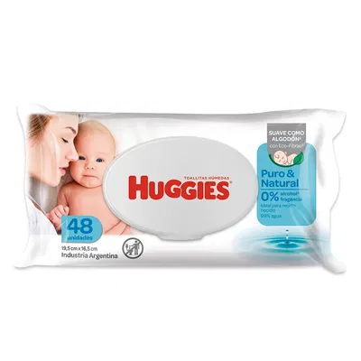 HUGGIES TOALLAS PURO Y NATURAL 48