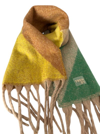 Bufandon afelpada verde,marrón y beige