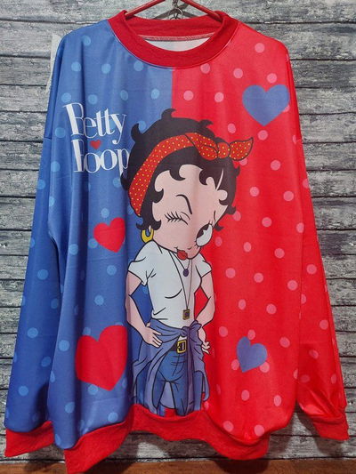 Buzo betty boop azul y rojo