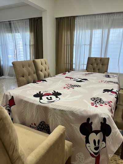 Mantel animado mickey beige navidad