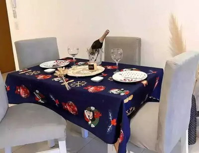 Mantel animado Mickey azul navidad