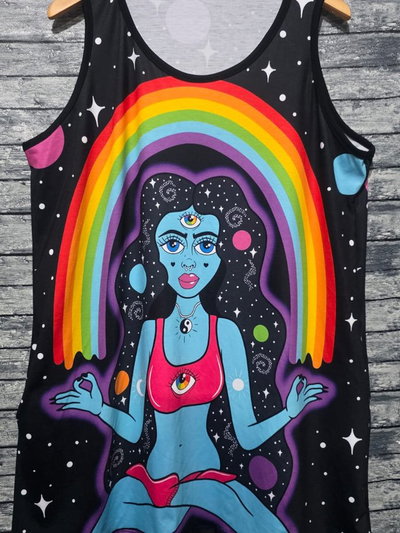 Vestido playero mujer arcoiris talle 6