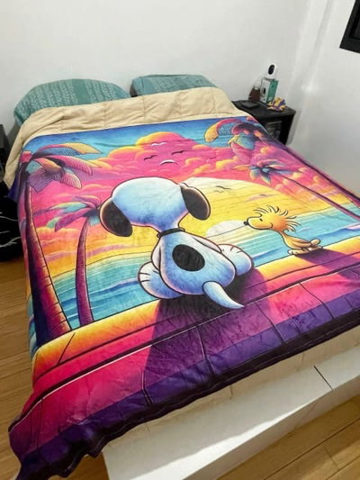 Manta snoopy sentado micropolar 