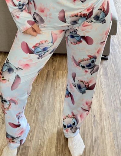 Pantalón stitch celeste modal soft talle 8