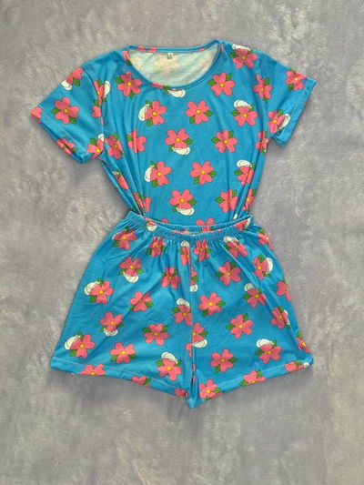 Pijama verano flores  full print