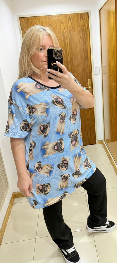 Remeron perro pug full print talle 6