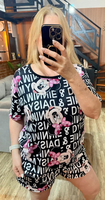 Pijama modal minnie letras talle 8