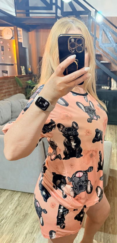 Pijama modal bulldog frances  talle 8