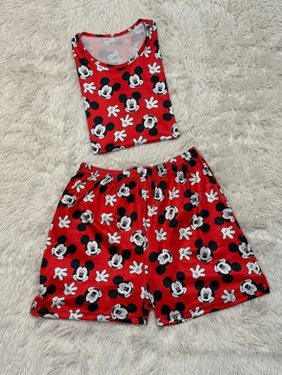 Pijama modal soft mickey rojo full print