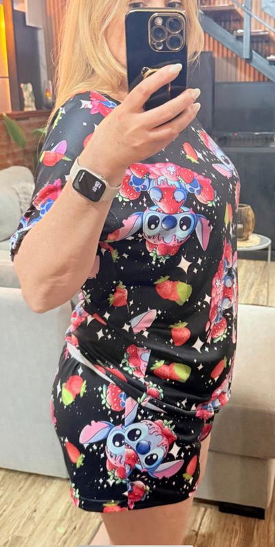 Pijama mordal stitch frutilla talle 7