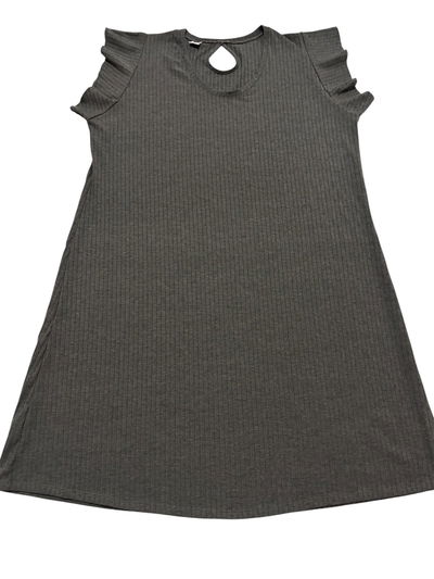 Vestido acanalado gris topo talle 7