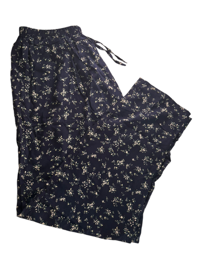 Pantalon fibrana azul con mini flores talle 10