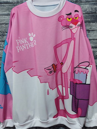 Buzo pantera rosa pintando 