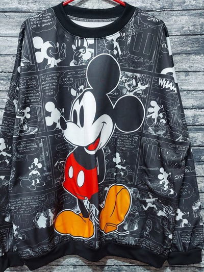 Buzo Mickey negro cómic