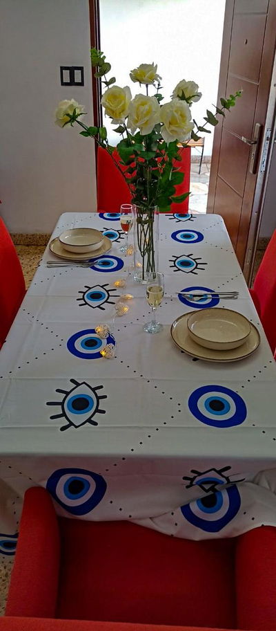 Mantel animado ojo turco