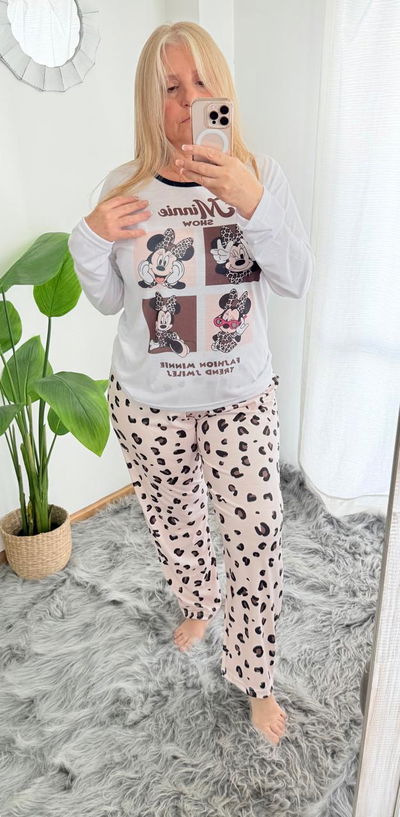 Pijama invierno Minnie animal print plus size 