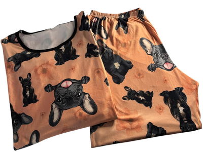 PIJAMA PERRITOS NEGROS FULL PRINT