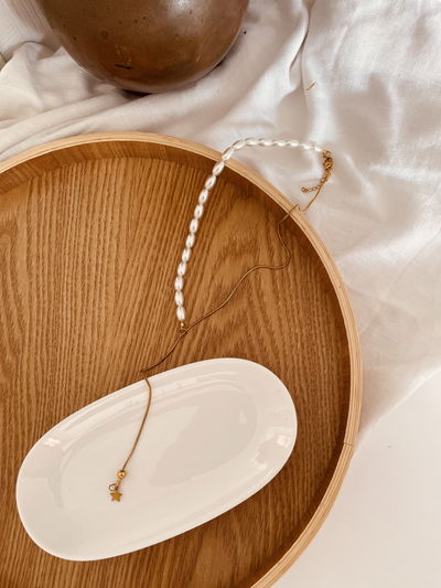 Collar Corbatero Perlas