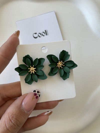 Aros flowers verde (de metal)