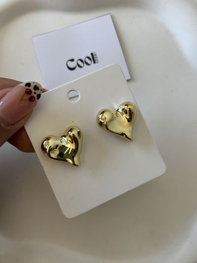 Aros corazones machucados (de metal)