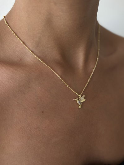 Cadena con dije de colibrí (40cm)