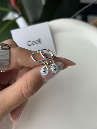Argollitas de micropave y dije turco de a.b (12mm)