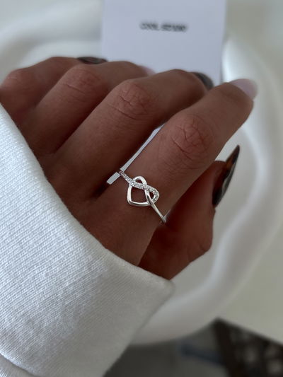 Anillo corazón infinito micropave (seleccionar talle)