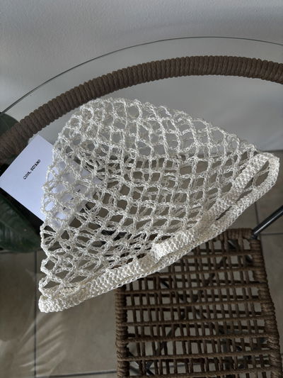  Casquete tejido rombos (crema)