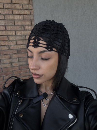 Casquete tejido guardas (negro)