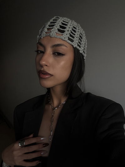 Casquete tejido guardas (gris)