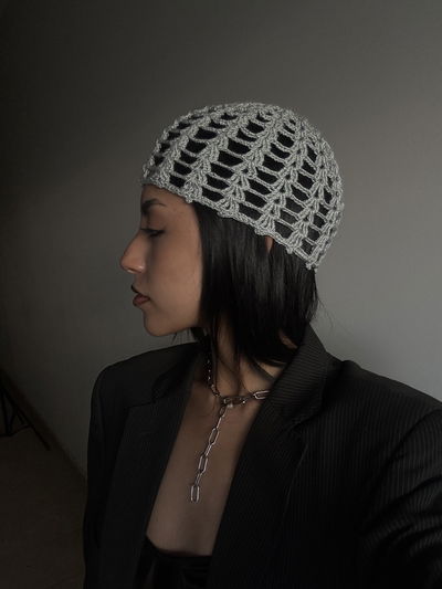 Casquete tejido guardas (gris)