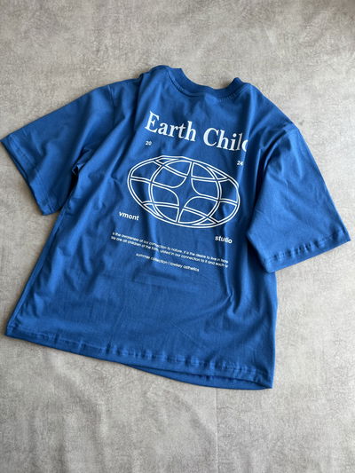 Remera Boxy Earth azul