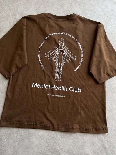 Remera Boxy mental marron