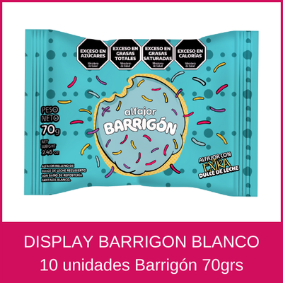 ALFAJOR BARRIGON PREMIUM BLANCO 70GRS DISPLAY X 10U