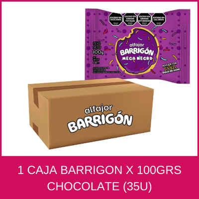 ALFAJOR BARRIGON NEGRO 100GRS 1 CAJA (35U)